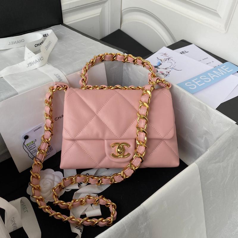 Chanel Handbags AS3498 Sheepskin Pink